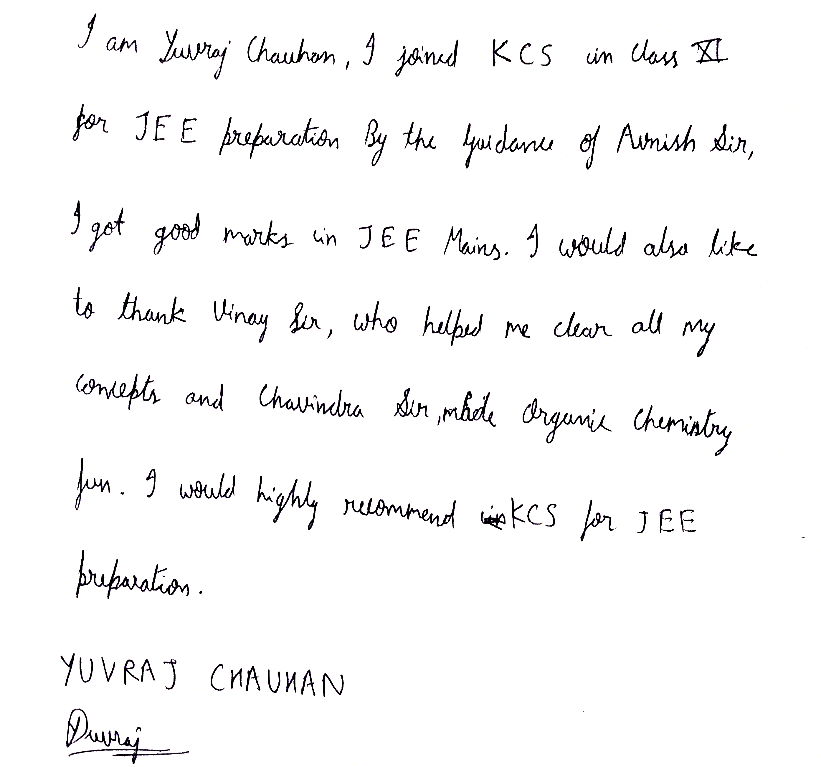 YUVRAJ CHAUHAN Result